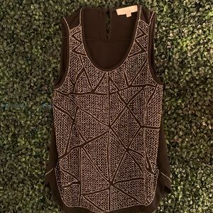 Silver beaded black tank top